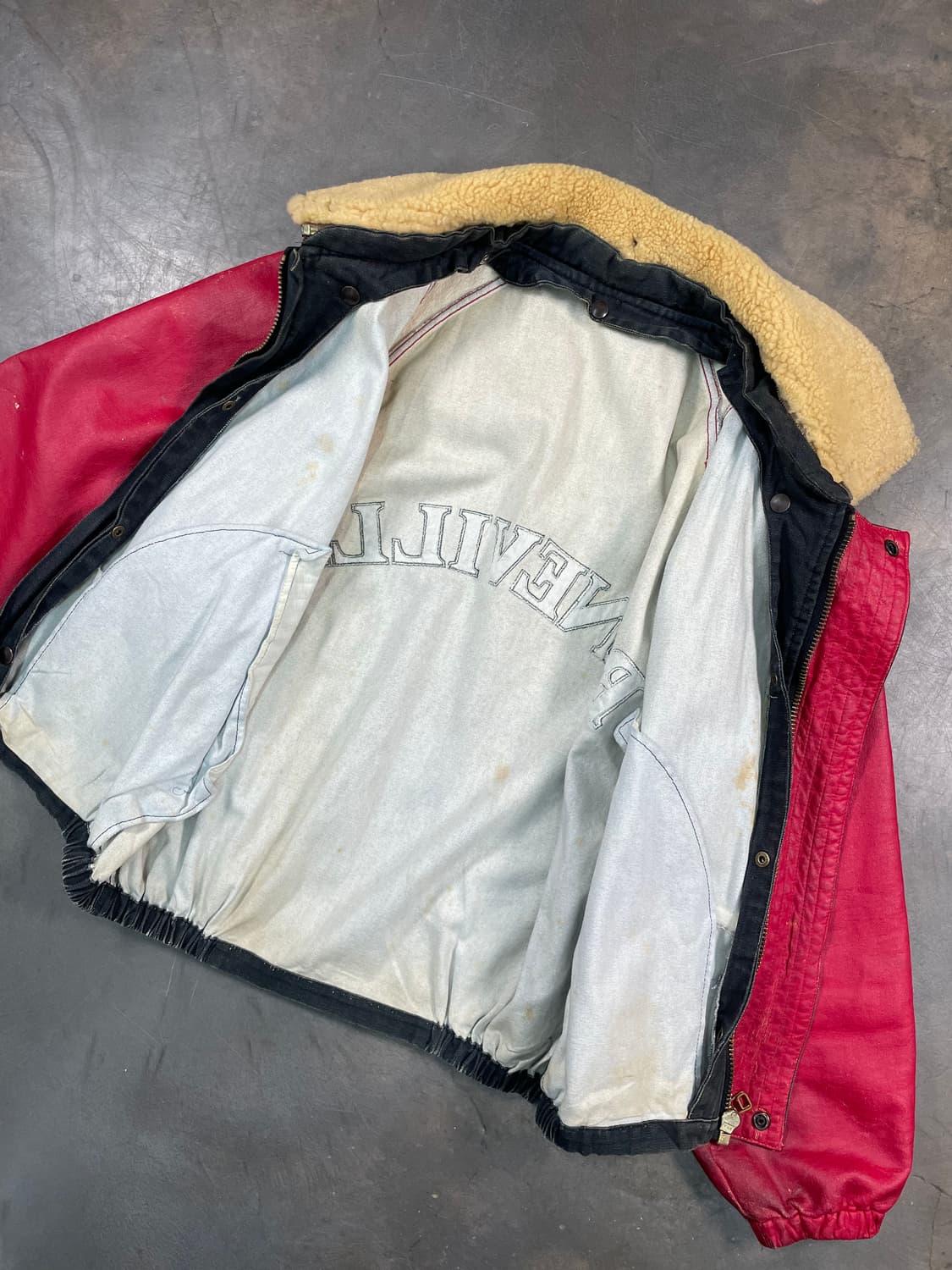 80s Boneville 보아 레더 바시티 자켓 상품이미지5