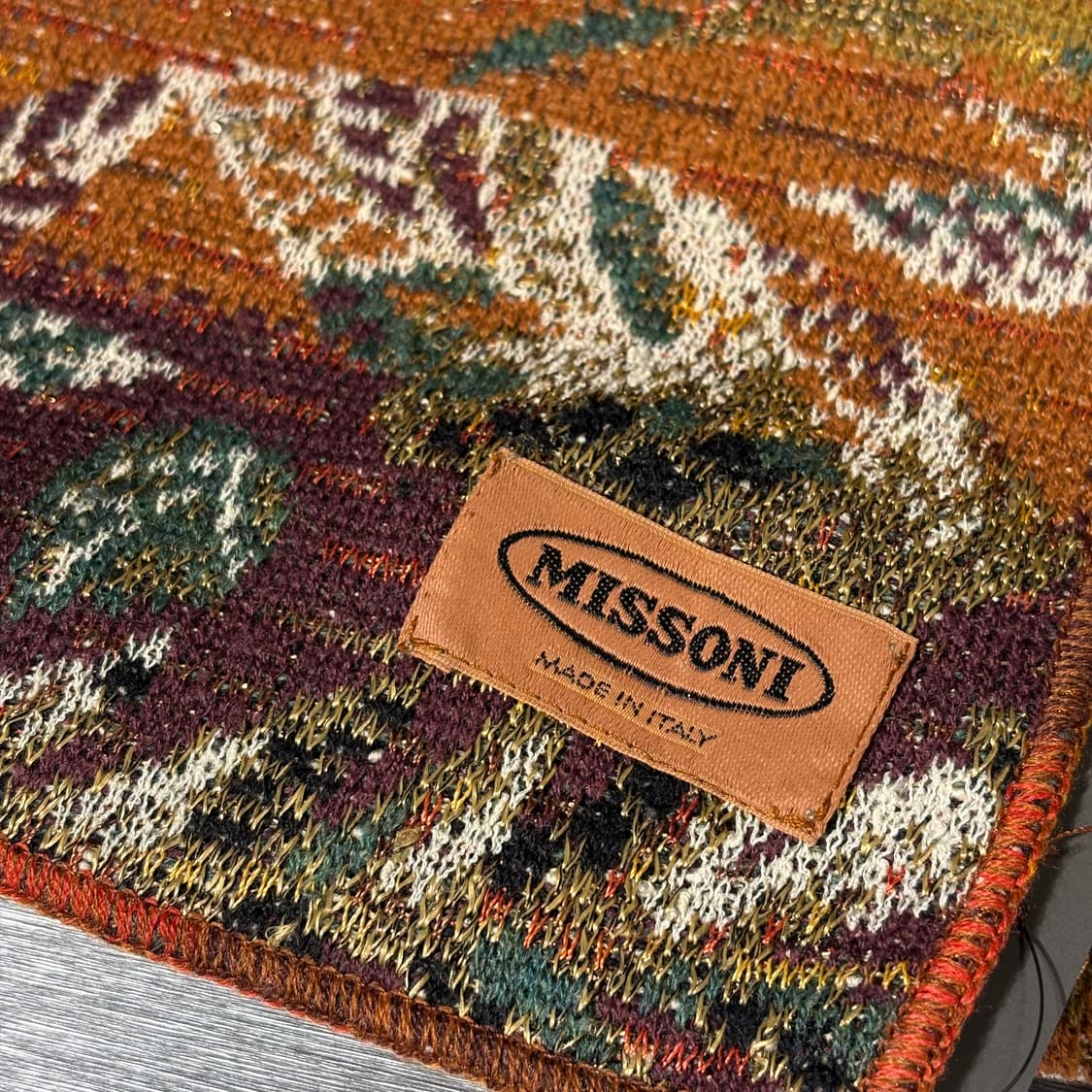 MISSONI 미쏘니 브라운톤 에스닉 리프패턴 머플러 목도리 MADE I 상품이미지3