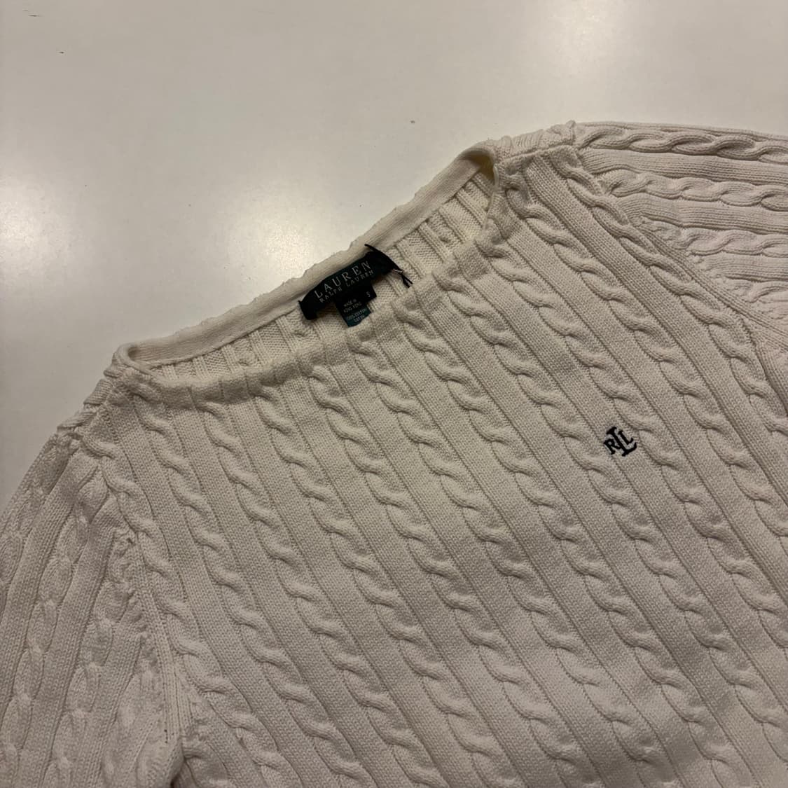 [S] 폴로 로렌 랄프로렌 케이블 니트 아이보리 C535 상품이미지3