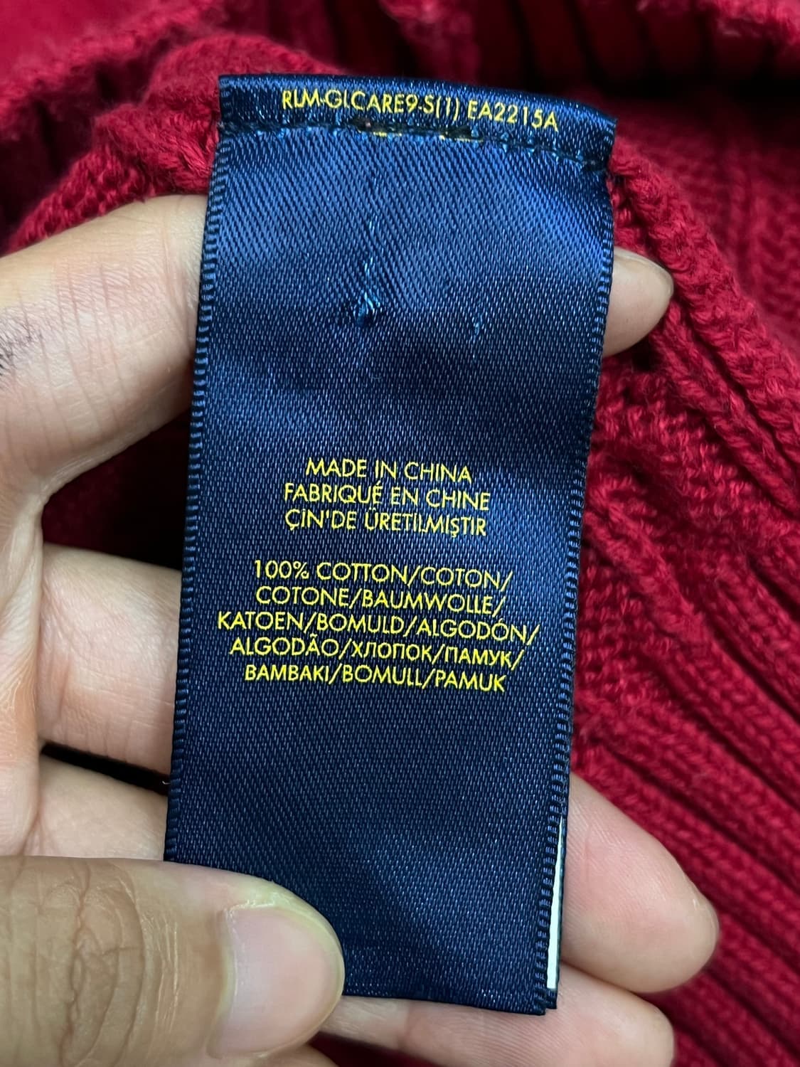 (L) 폴로 랄프로렌 주니어 꽈배기 케이블 니트 레드 상품이미지5