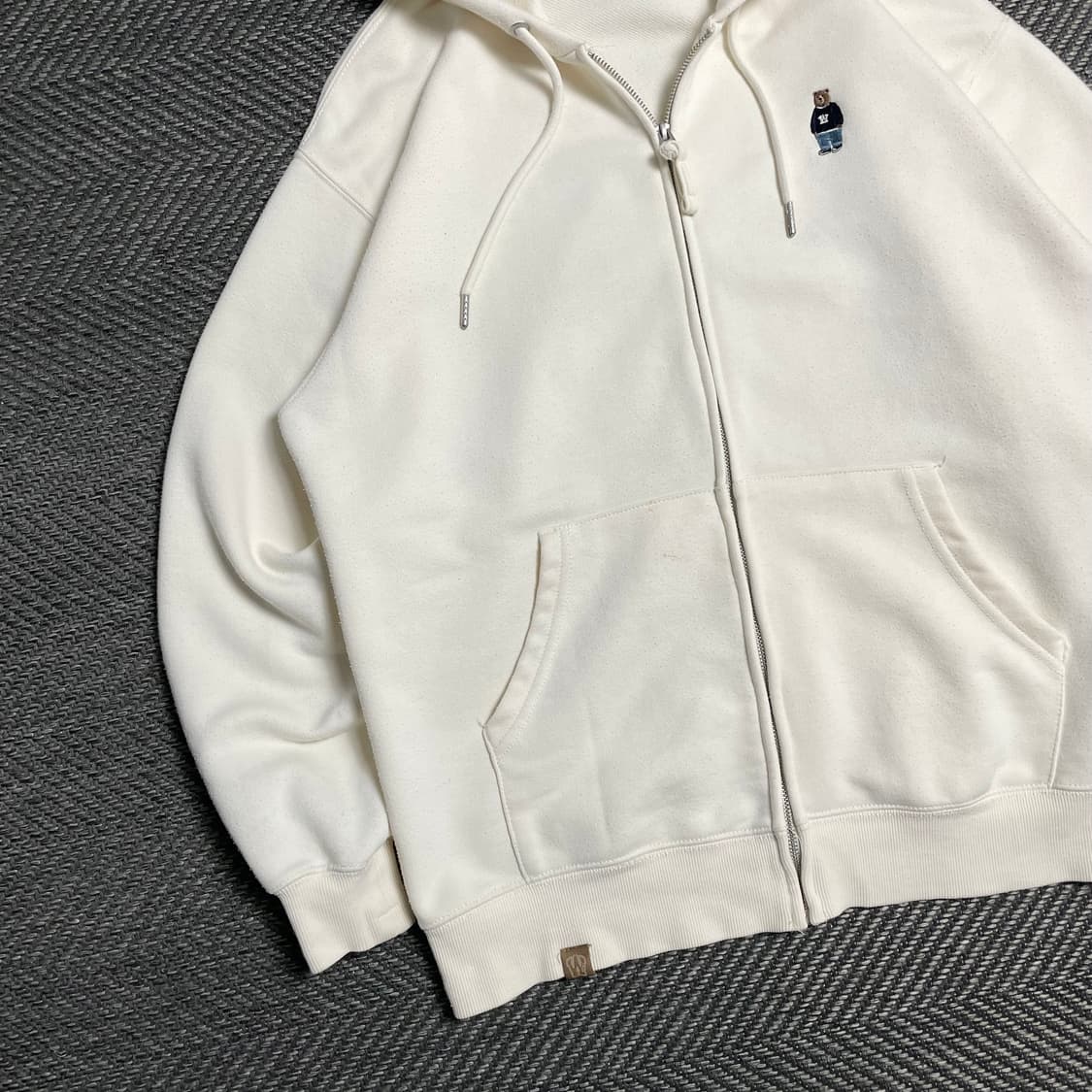 후아유 자수 아이보리 박시핏 후드집업y 5178 상품이미지5