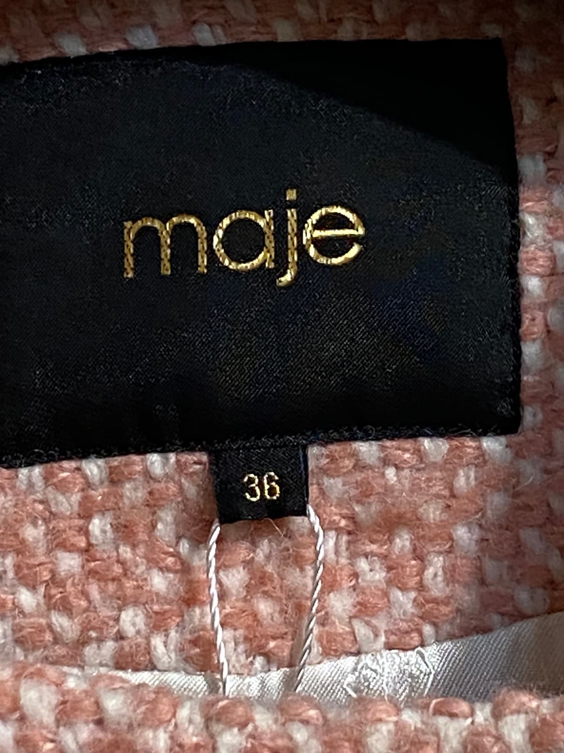 마쥬 핑크 트위드 더블 자켓 상품이미지3