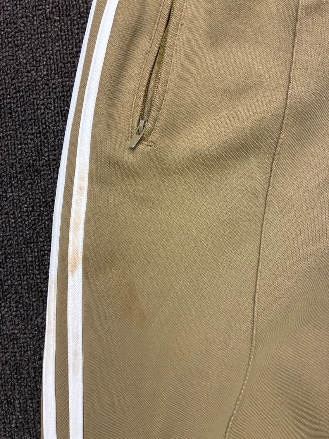 M)Adidas 빈티지 남성 베이지 트랙팬츠(찢어짐) 상품이미지3