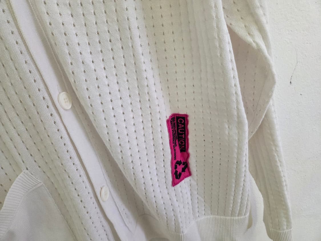 시스템 화이트 메쉬 브이넥 가디건 100 상품이미지3