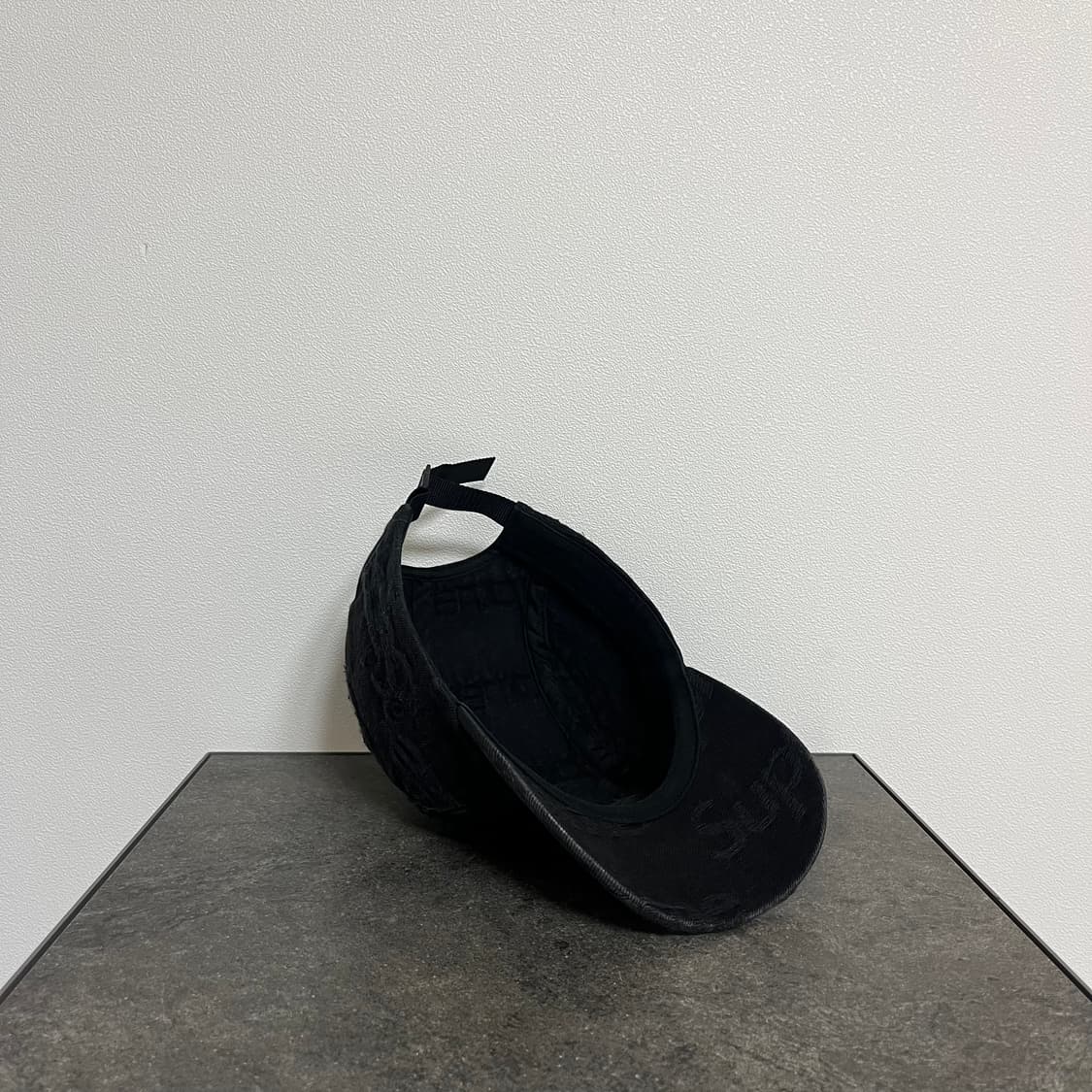 슈프림 프레이드 워시드 데님 블랙 박스로고 캠프캡 모자 상품이미지7