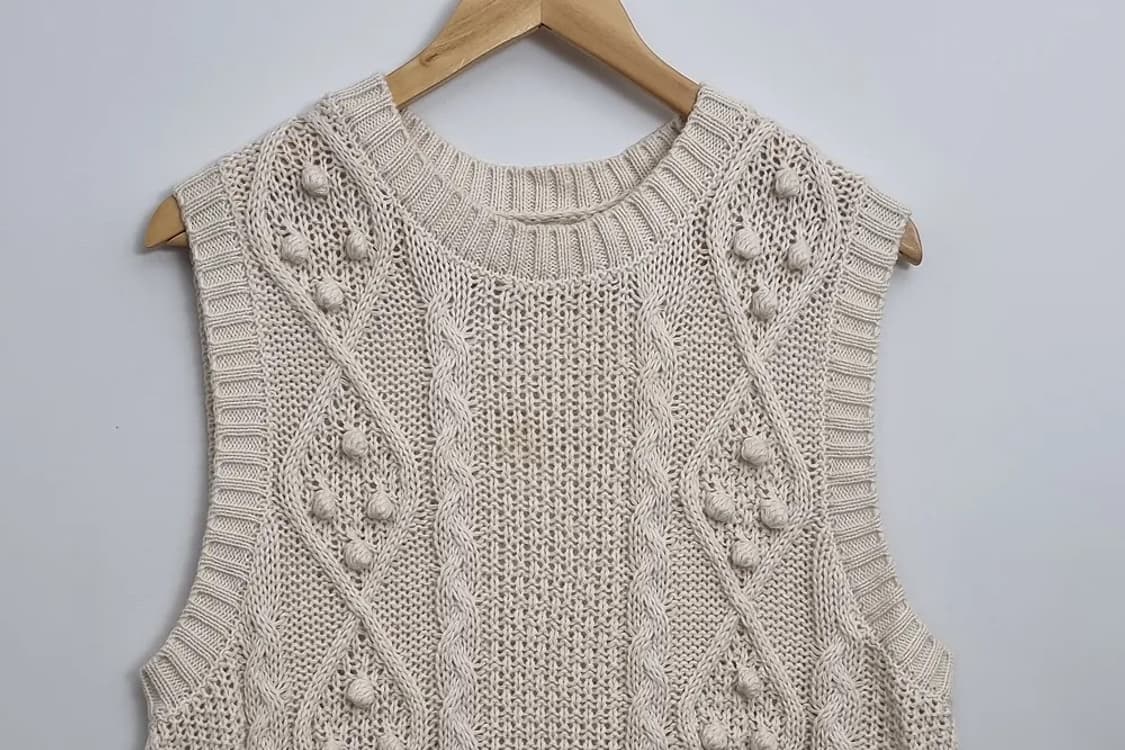 사만사모스 크림 니트 조끼  상품이미지3