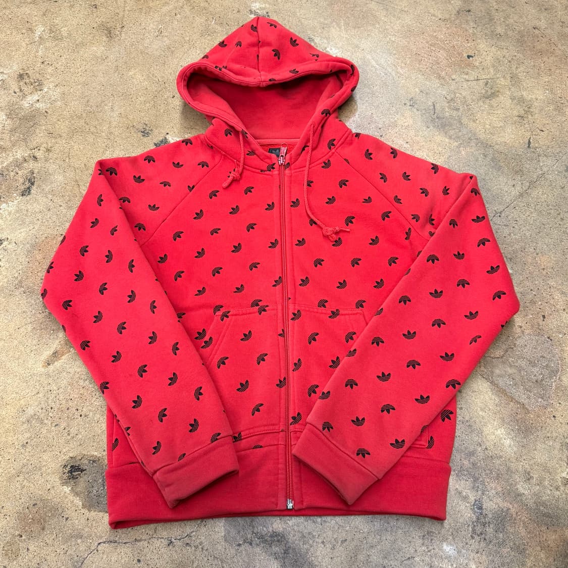 아디다스 파이어버드 패턴 도트 오렌지 레드 후드집업 38 상품이미지2