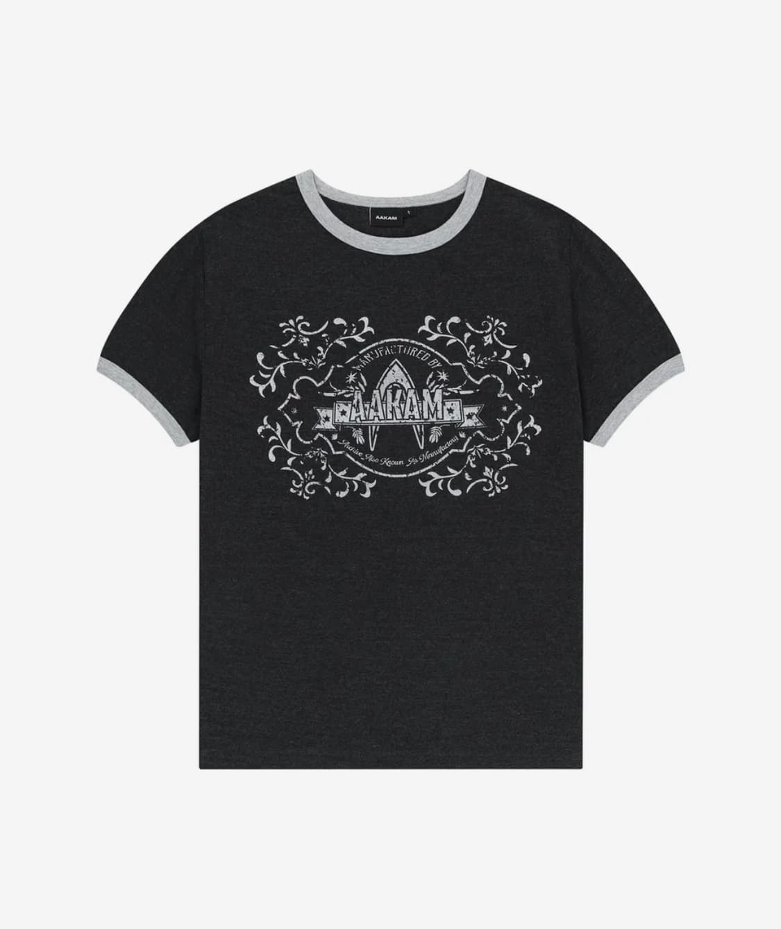 Stamp Printed Ringer Top (Dark Gray) 상품이미지1