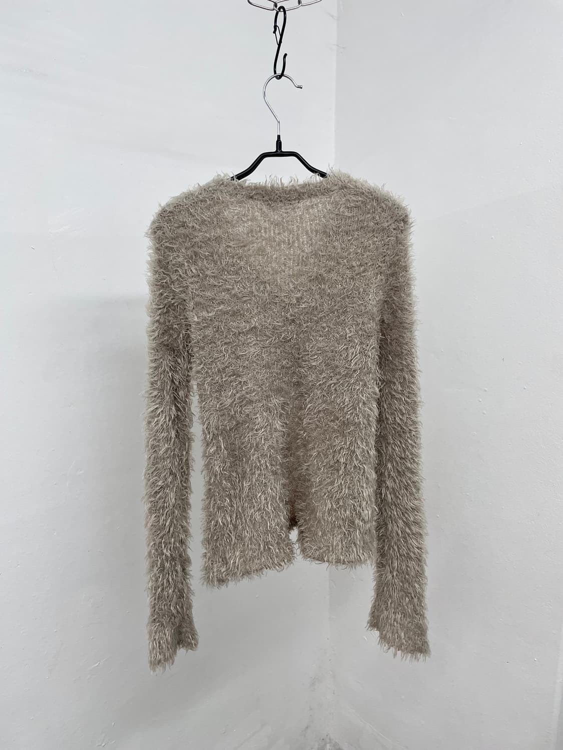 헤어리 퍼 버튼 레이어드 가디건 상품이미지7