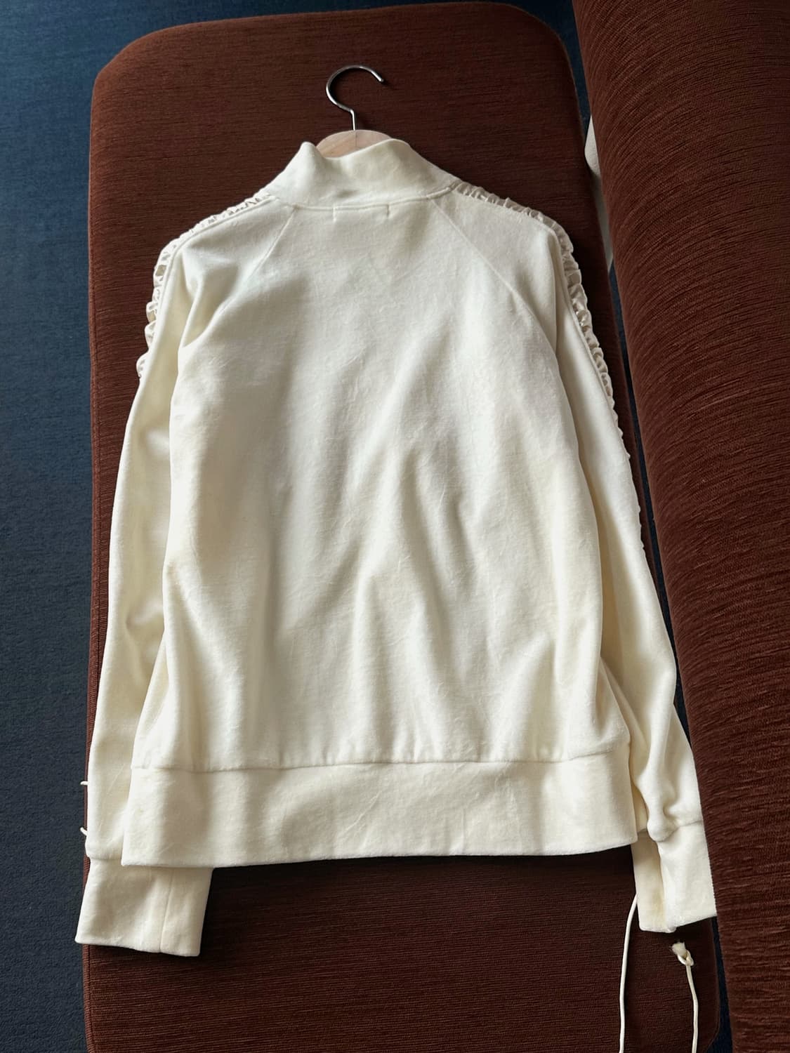Cotton velour cloth desiign shirring zip 상품이미지5