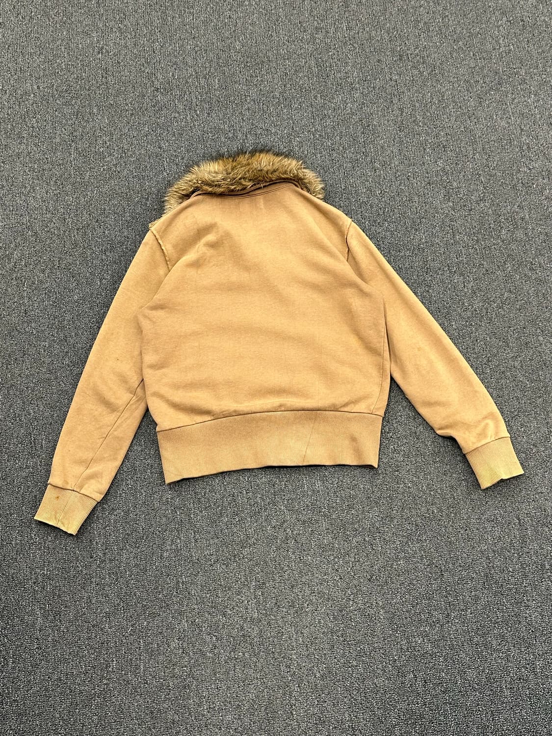 OS)Japanese vintage 여성 퍼 그런지 베이지 자켓 상품이미지5