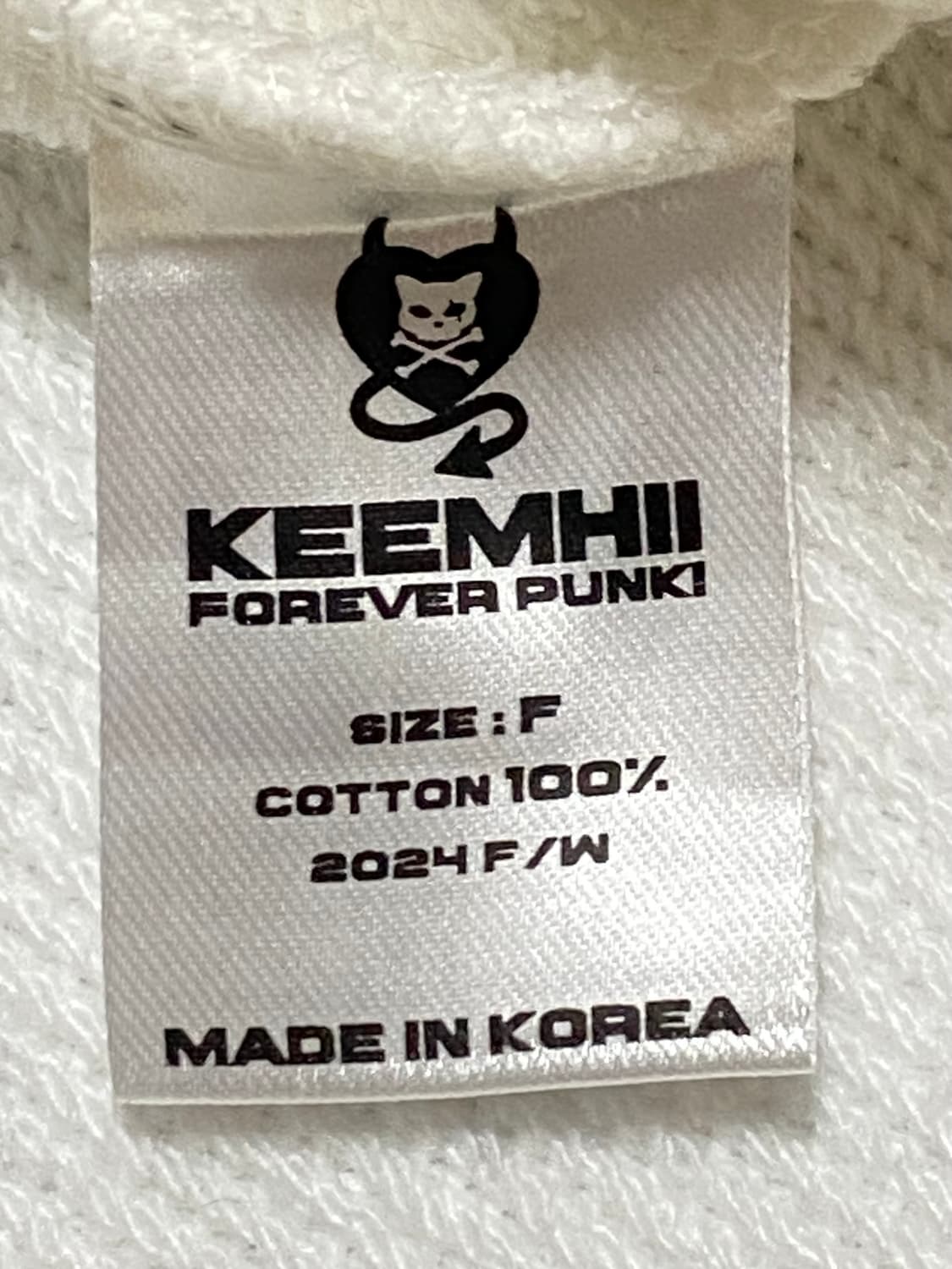 KEEMHII 킴히 기타 스터드 비즈 후드티 화이트 Free 상품이미지5