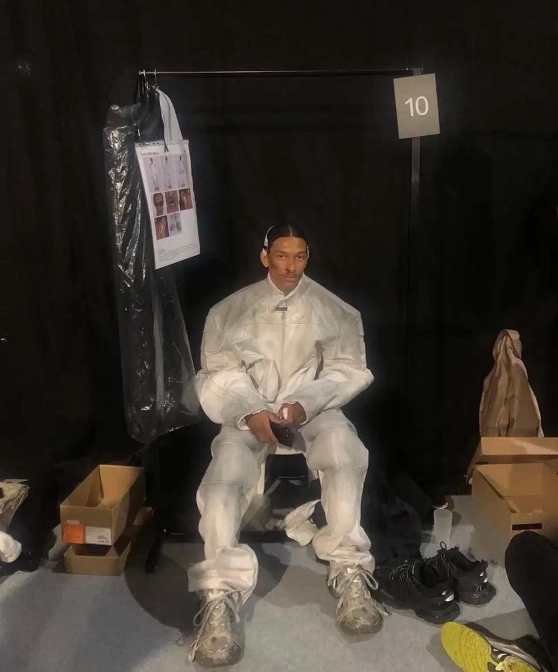 [1]발렌시아가 화이트 레더 바이커 자켓 상품이미지1