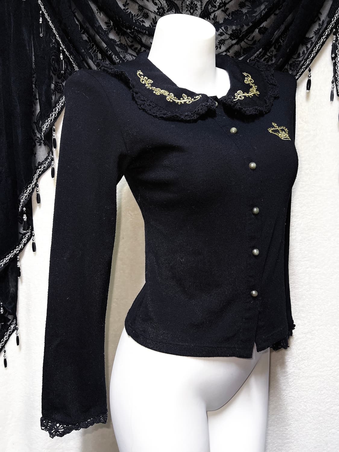 바디라인 로맨틱고딕 고스로리타 펑크 레이스 세일러카라 가디건 자켓 공겜 상품이미지1