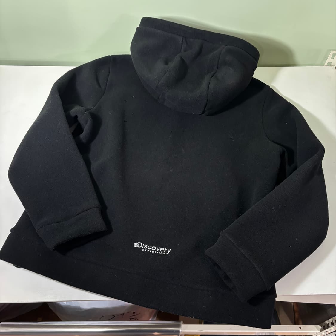 100 디스커버리 블랙 플리스 후드집업 상품이미지2