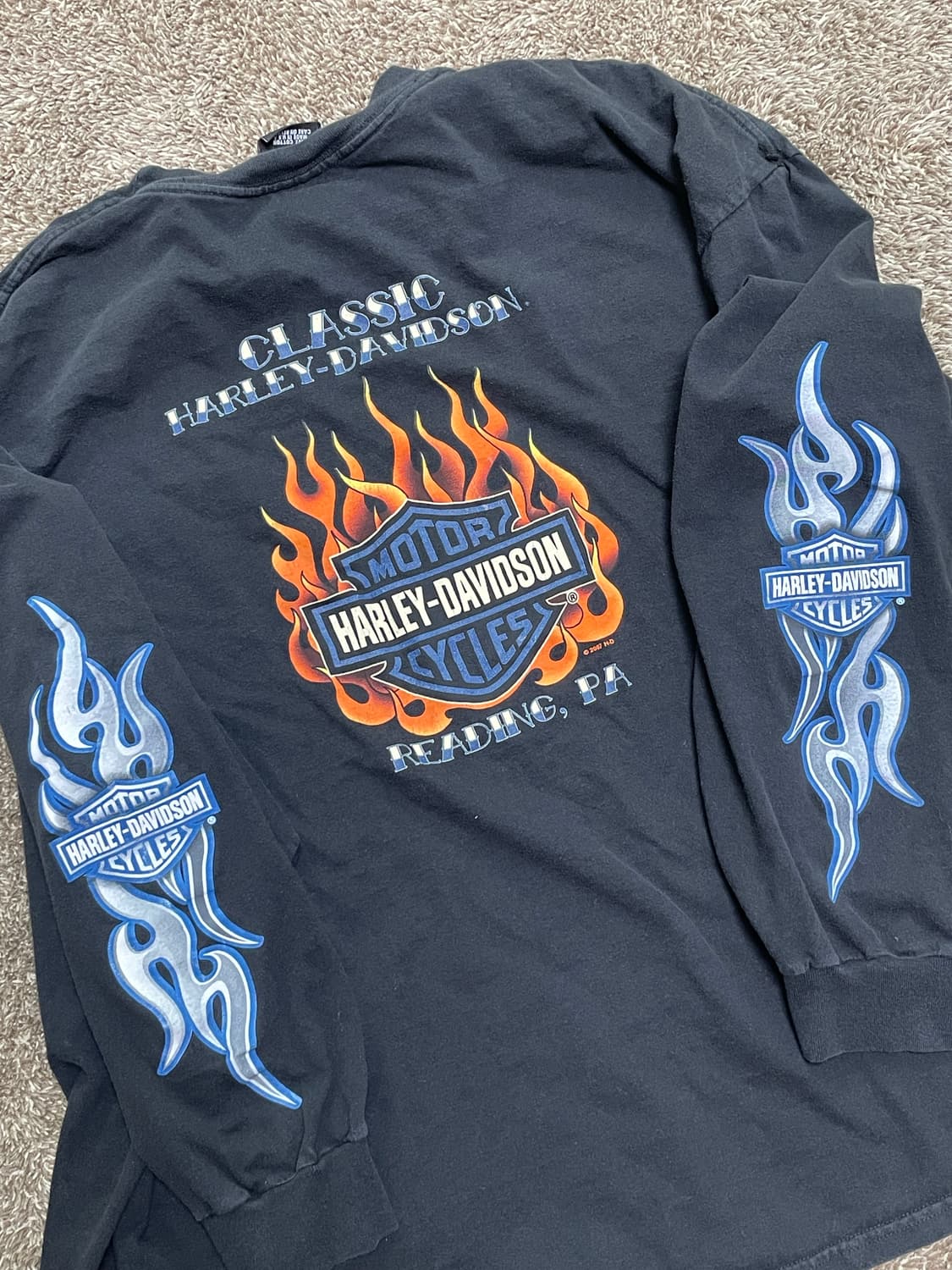 90s harley long sleeve 할리데이비슨 플레임 롱슬리브 상품이미지1
