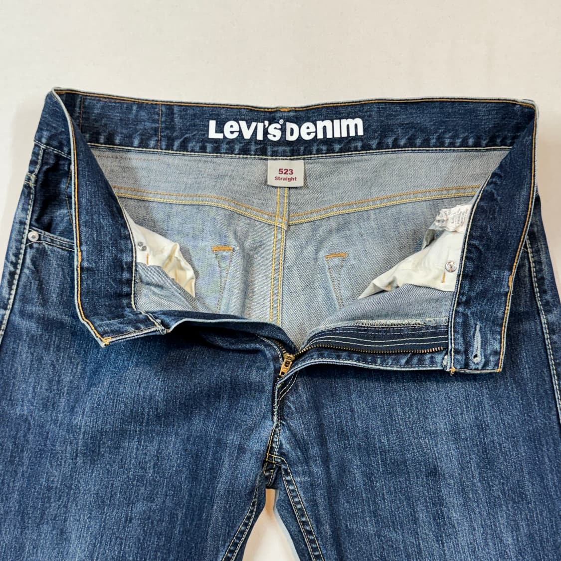 36inch) 리바이스 523 진청 스트레이트 핏 데님 청바지 상품이미지7