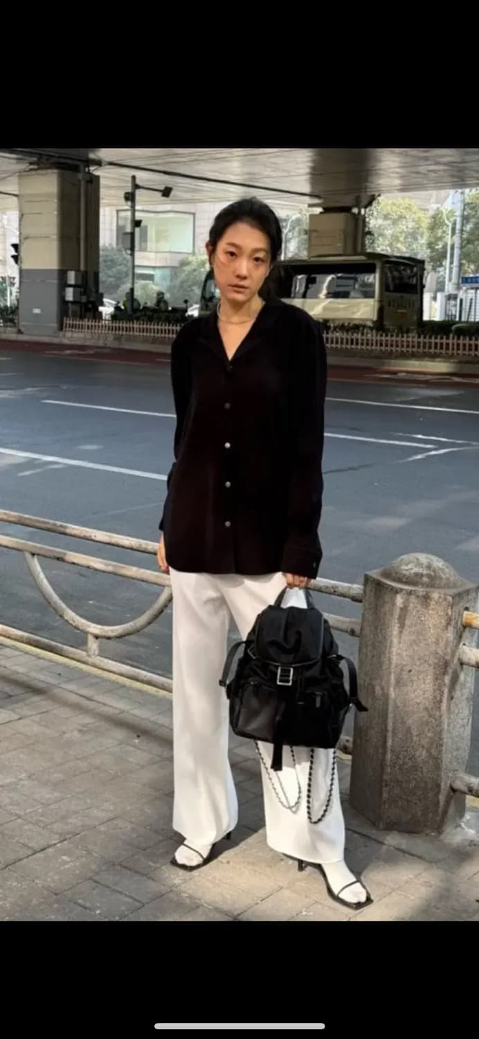 오르 오리지널 루 셔츠  블랙, 아이보리 s 상품이미지1