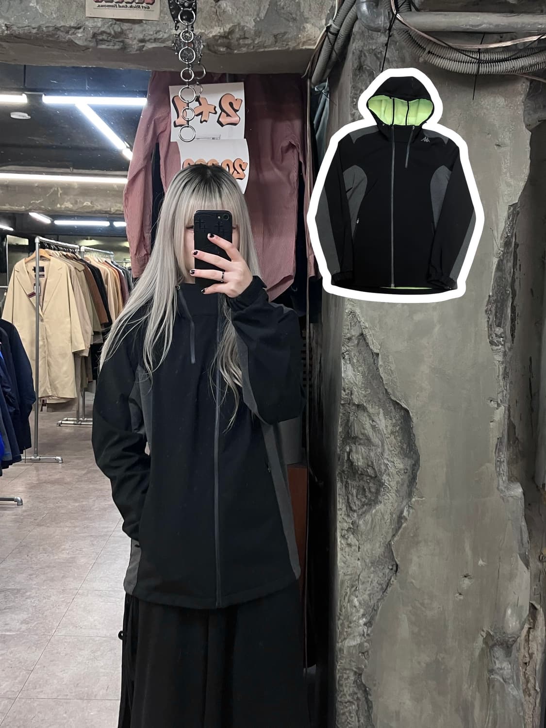 카파 바람막이 후드 점퍼 블랙 L #csz3093 상품이미지1