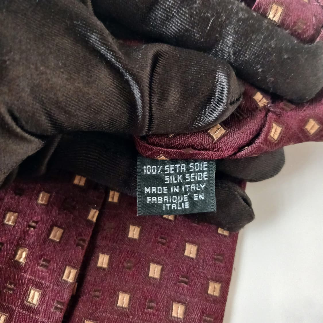 더반 실크 버건디 스퀘어 자카드 넥타이 9.2cm A+등급 A19112
 상품이미지8
