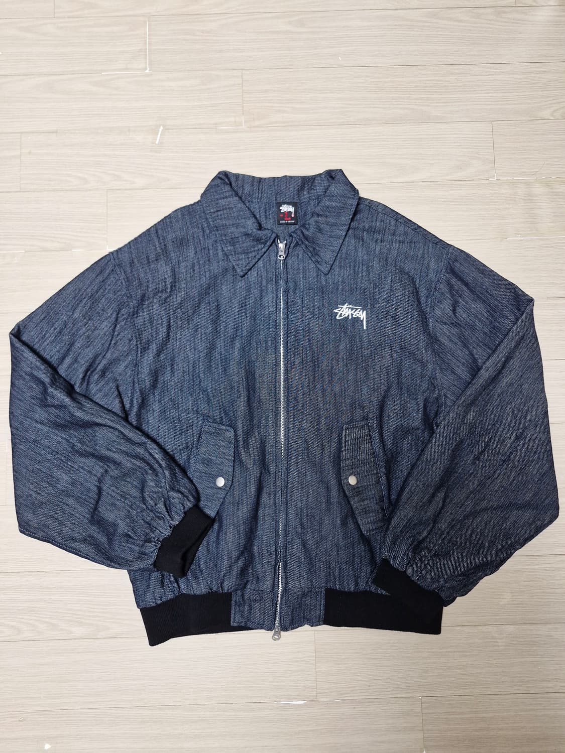 [L] 00s stussy 빈티지 스투시 데님 헤링턴 자켓 상품이미지1