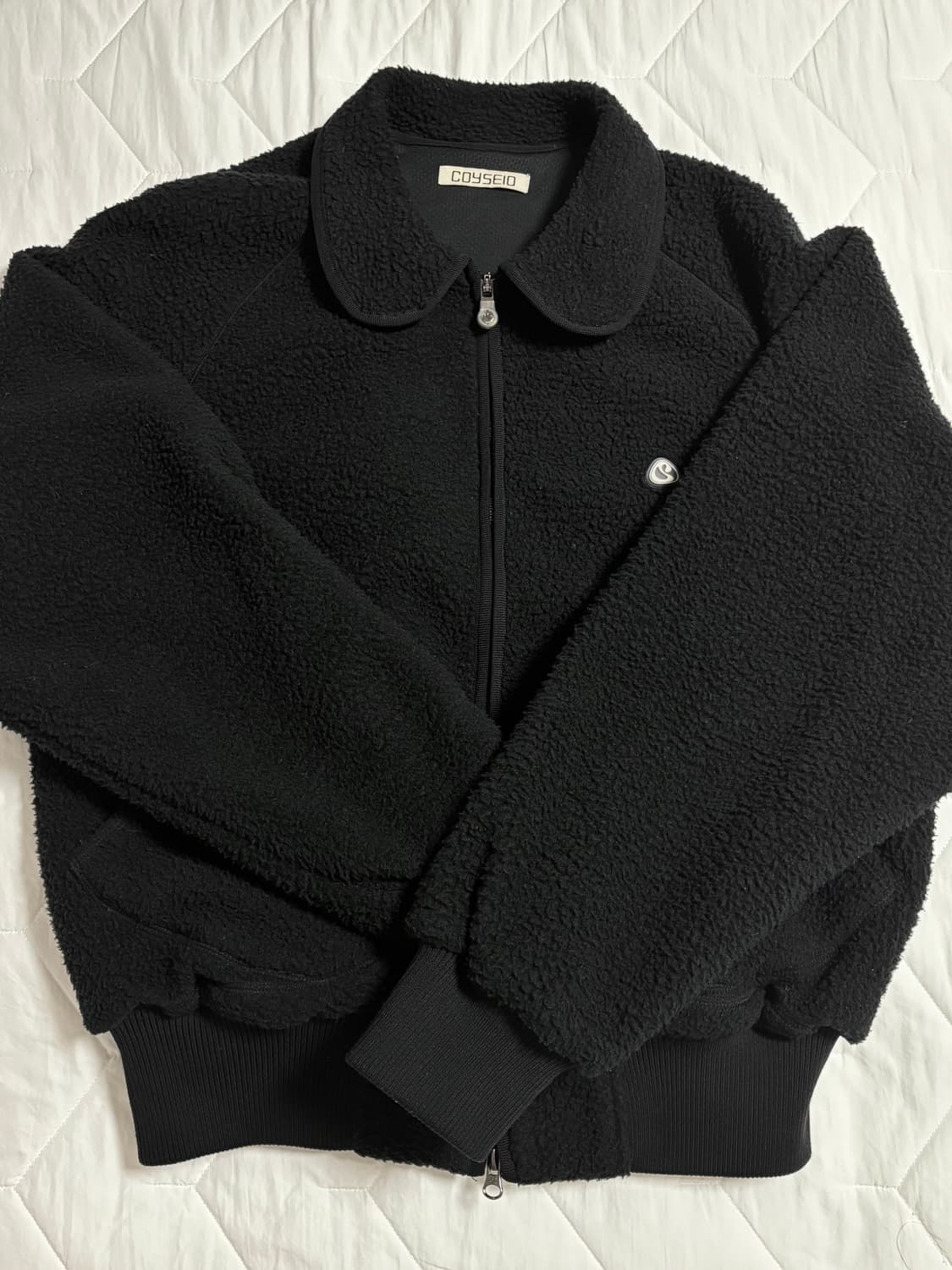 코이세이오 라운드 칼라 플리스 자켓 블랙 상품이미지1