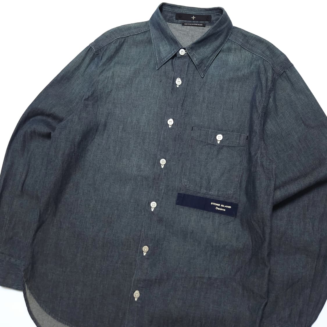 스톤아일랜드 00s 워시드 데님 셔츠 인디고 상품이미지2