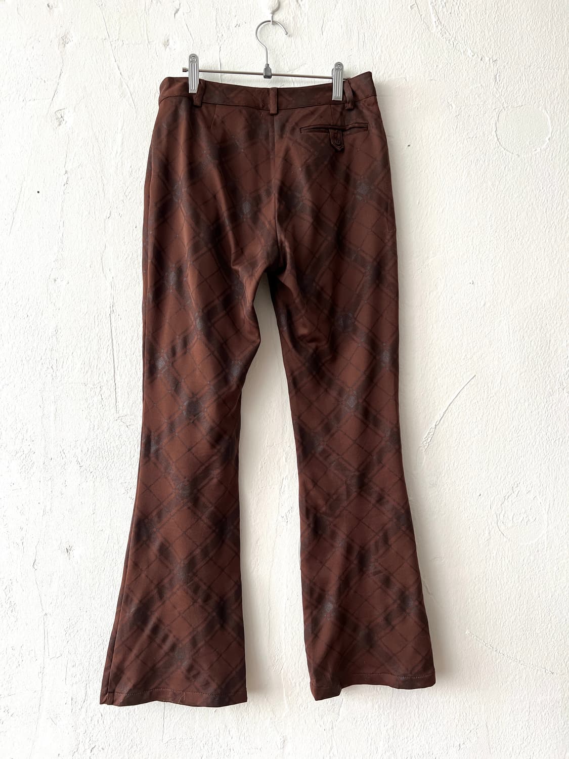 brown check pattern poly pants 상품이미지2