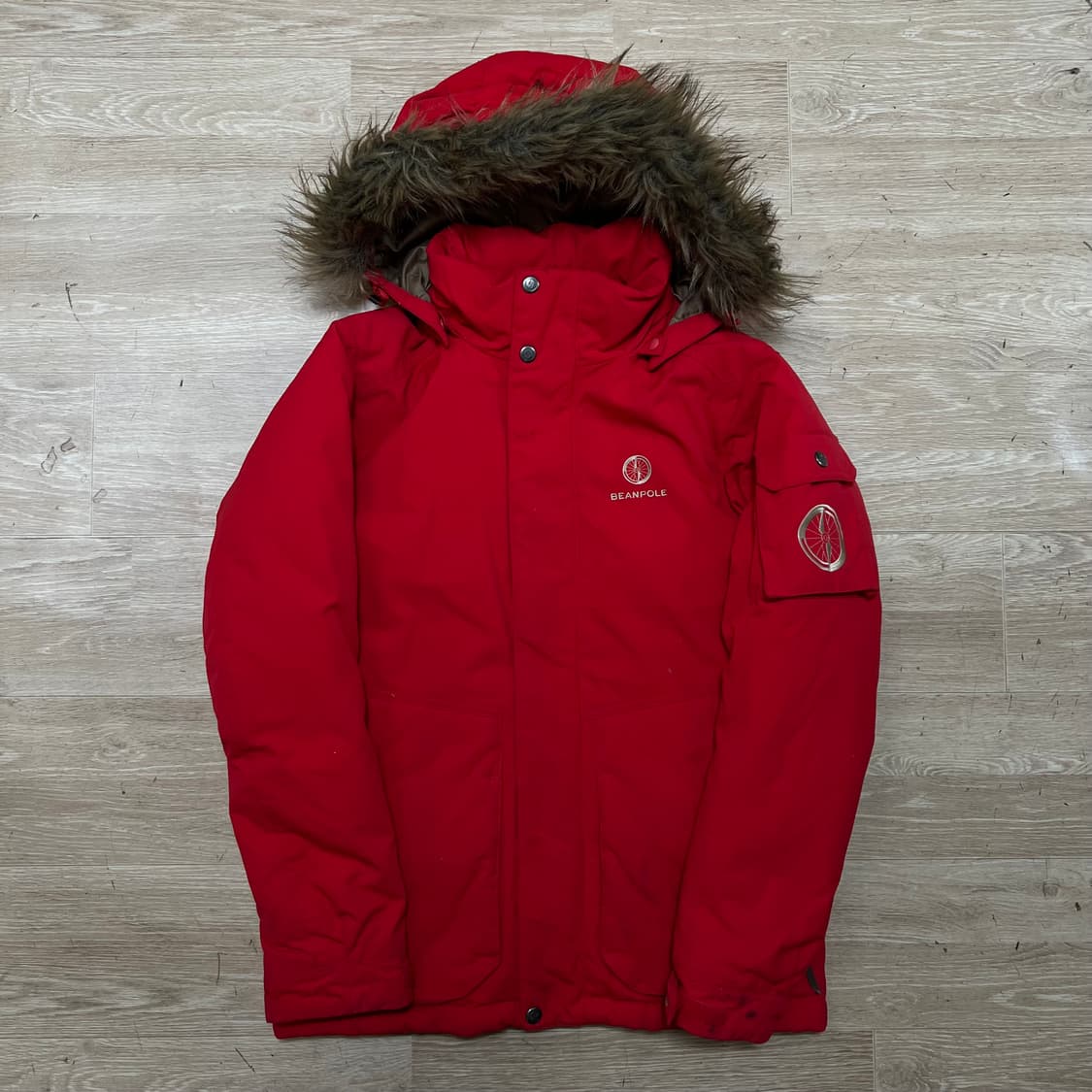 빈폴 아웃도어 덕다운 퍼후드 패딩 점퍼 [레드] S/90 상품이미지1