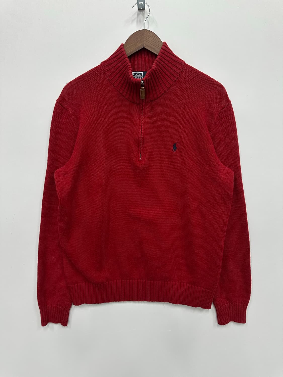 폴로 레드 반집업 니트  상품이미지1