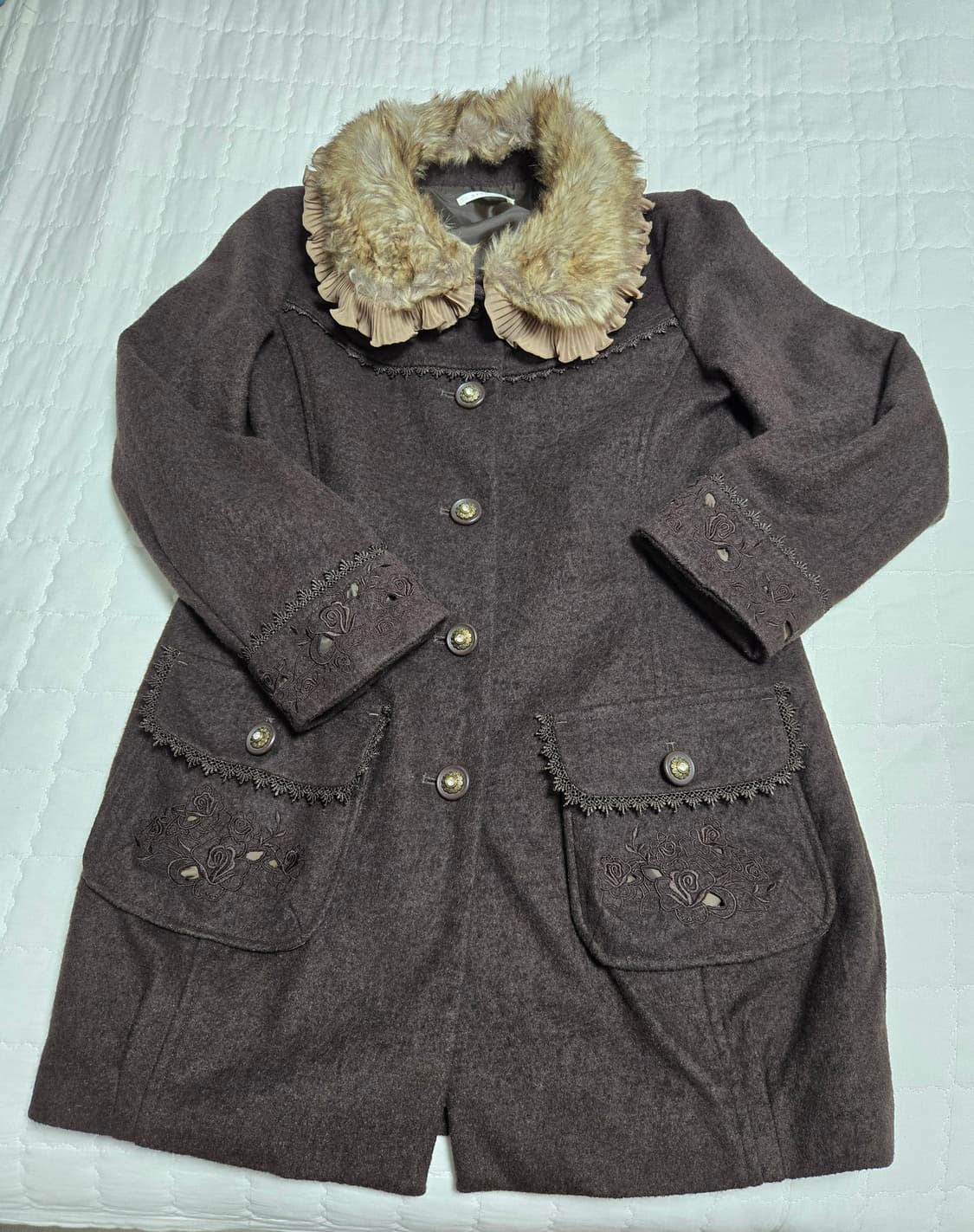 엑시즈팜 엑팜 브라운 초코 라떼 갸루 코트 모리걸 상품이미지3