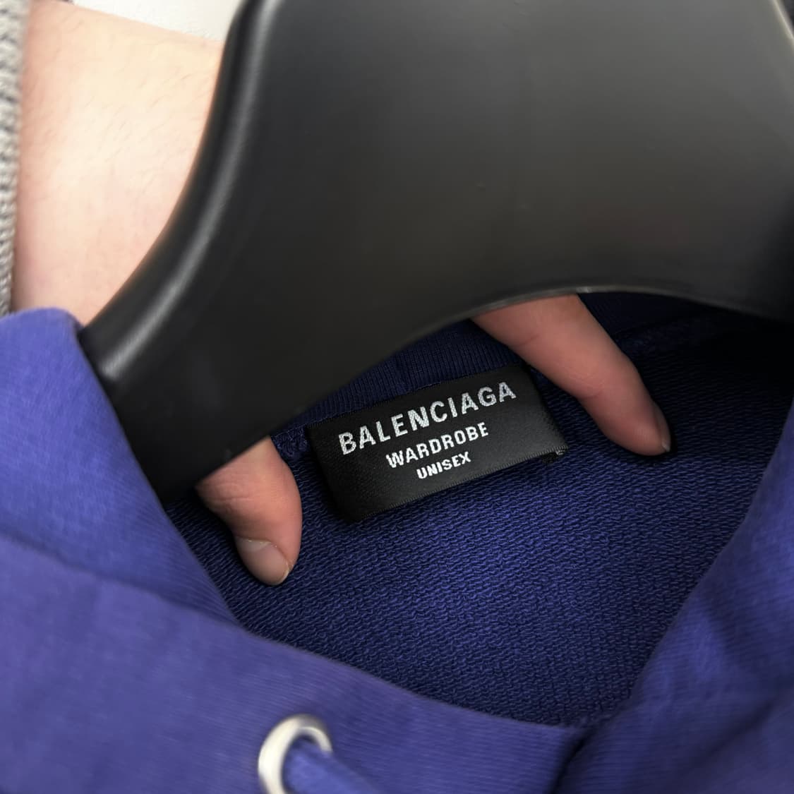 [M] 발렌시아가 웨이브로고 후드티 네이비 상품이미지5