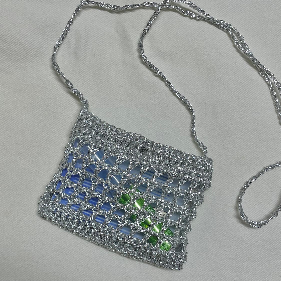 Handmade 뜨개 실버 네트 카드지갑 상품이미지5