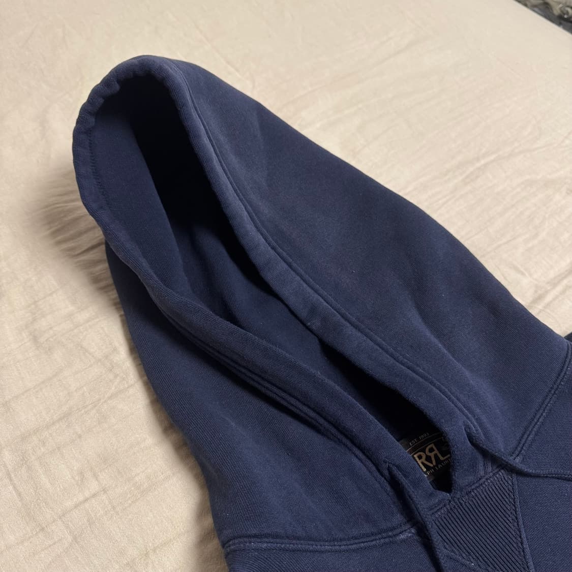 [XL]더블알엘 로고 플리스 후디 네이비 상품이미지2