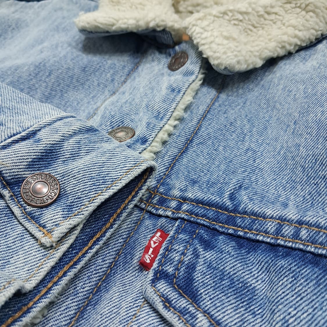 CL272 M 리바이스 빅E 데님 쉐르파 라이트블루 자켓 아우터 상품이미지8