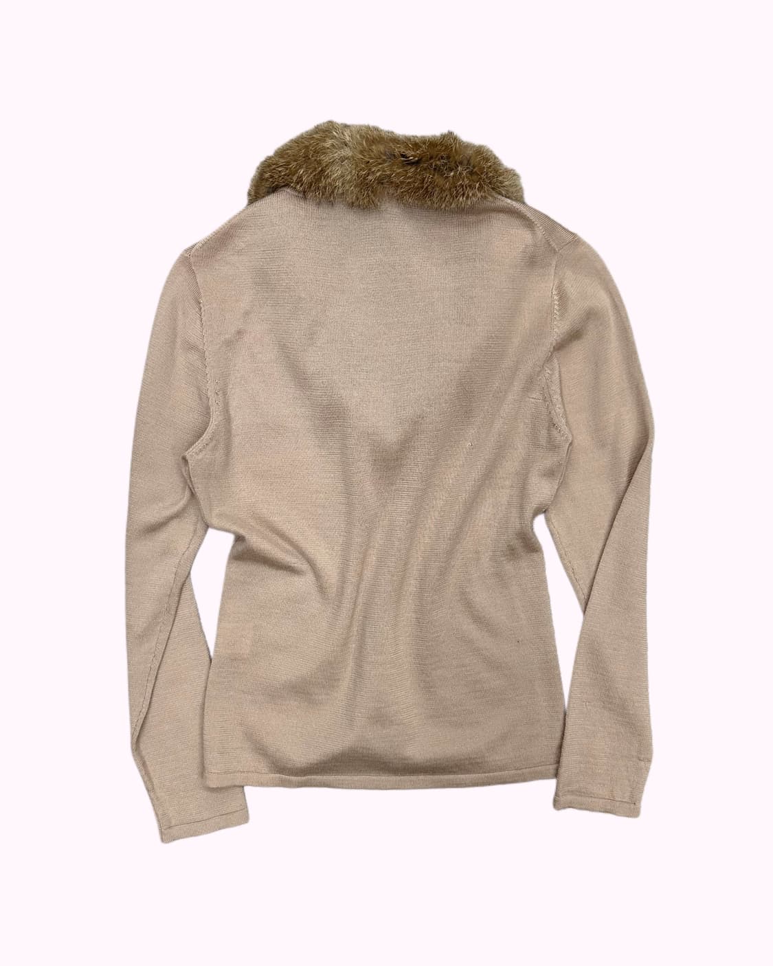 fur detail beige cardigan 상품이미지4