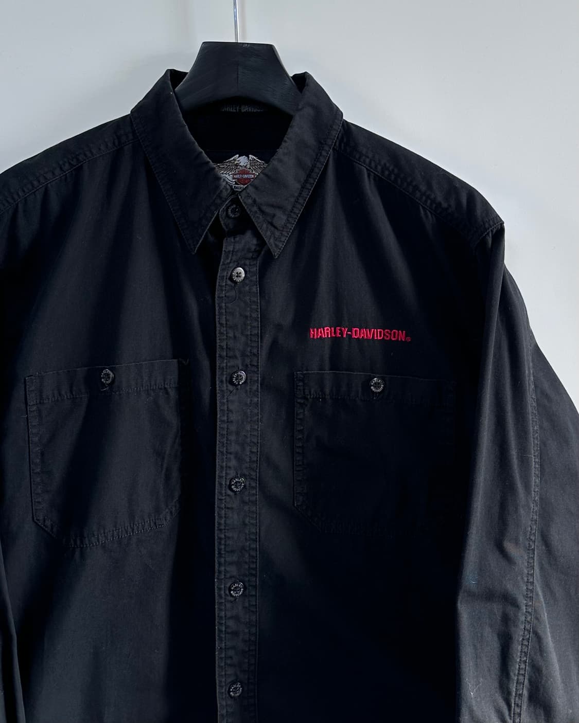 할리데이비슨 로고 블랙 코튼 셔츠 (va.113)  상품이미지2