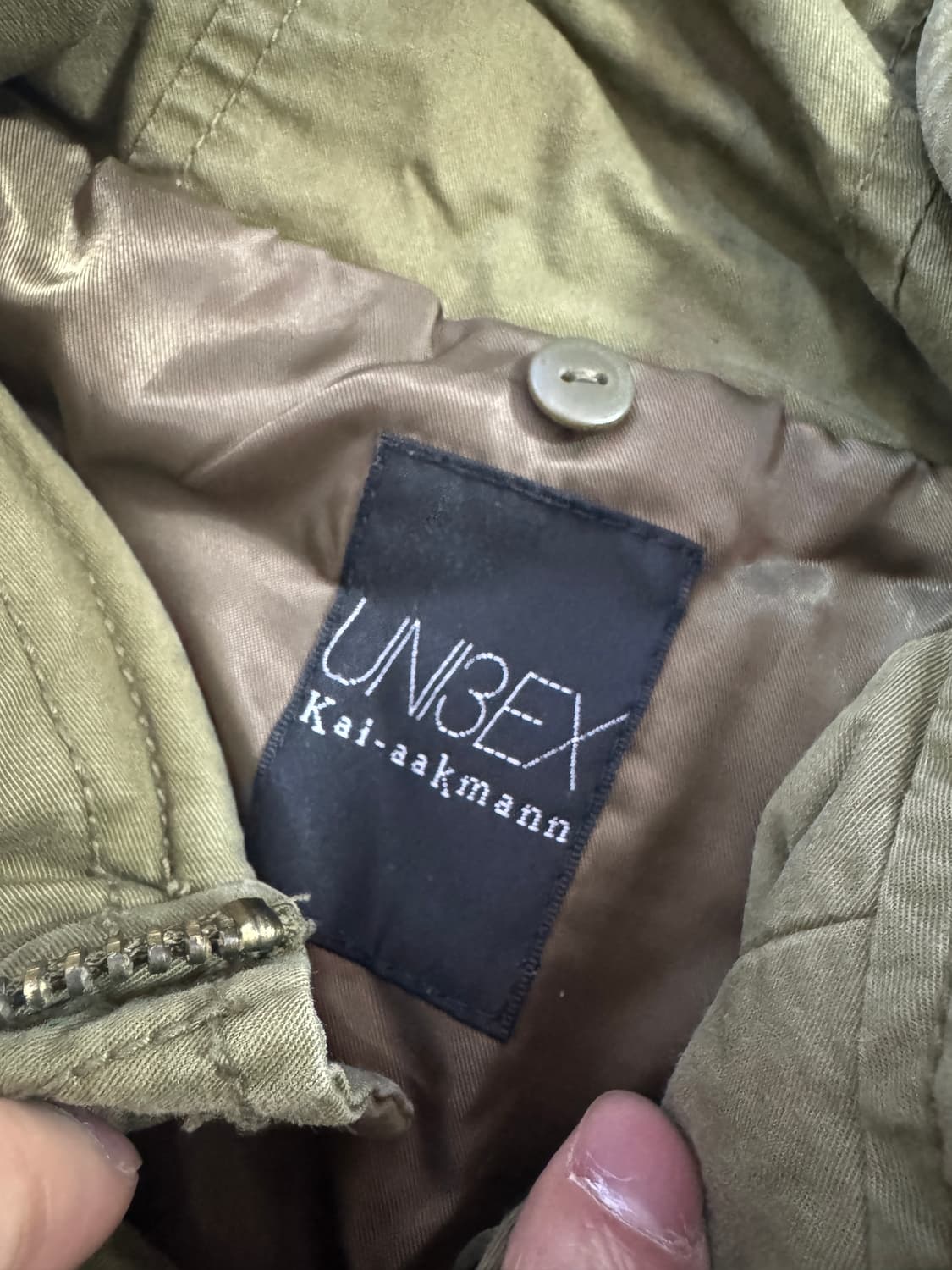 공용!! 카이아크만 소가죽 암패치 후드 야상 점퍼 XL 상품이미지5