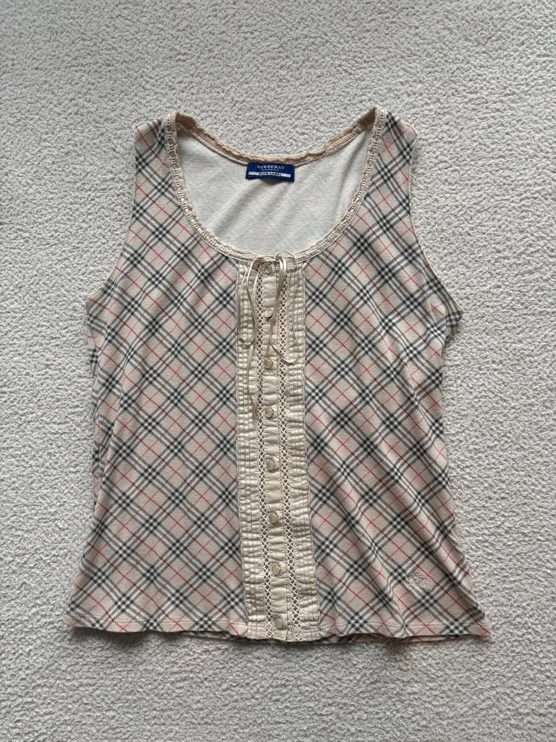 버버리 블루라벨 노바체크 슬리브리스 나시 상품이미지1