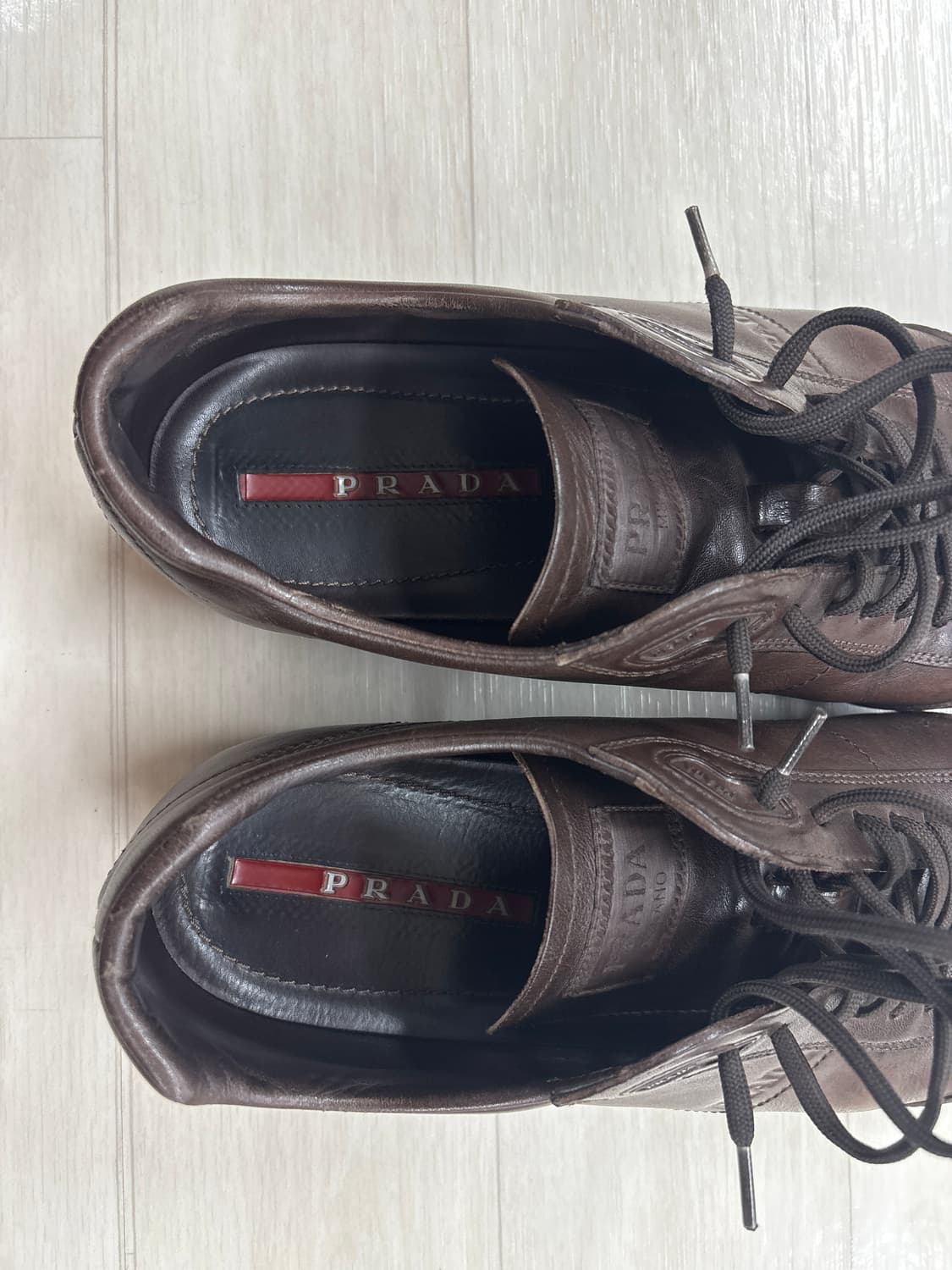 프라다 스포츠 레더 브라운 스니커즈 상품이미지3