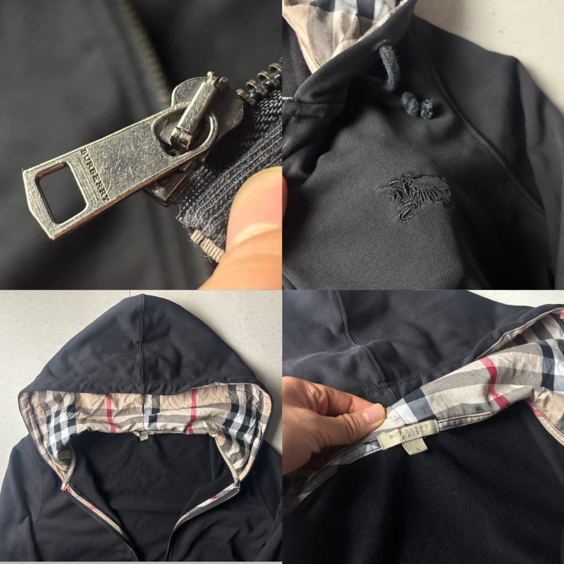 버버리 안감체크 후드집업 상품이미지3