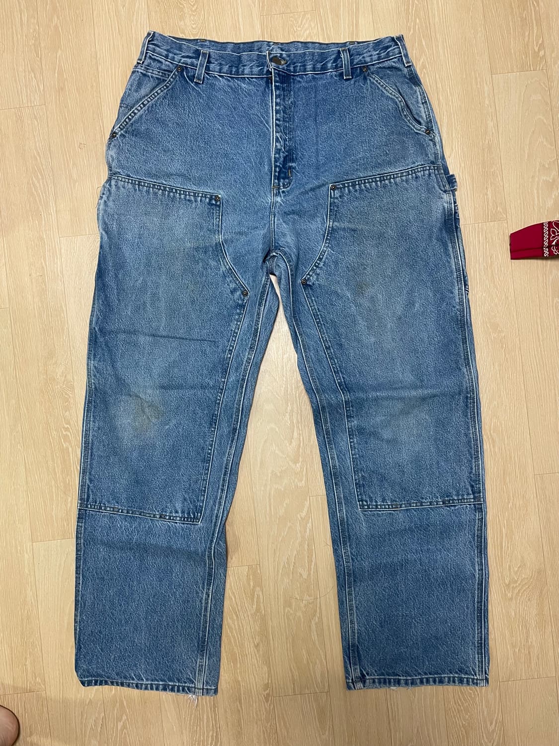 칼하트 데님 더블니 40x34 워싱굿 실측확인부탁 상품이미지1