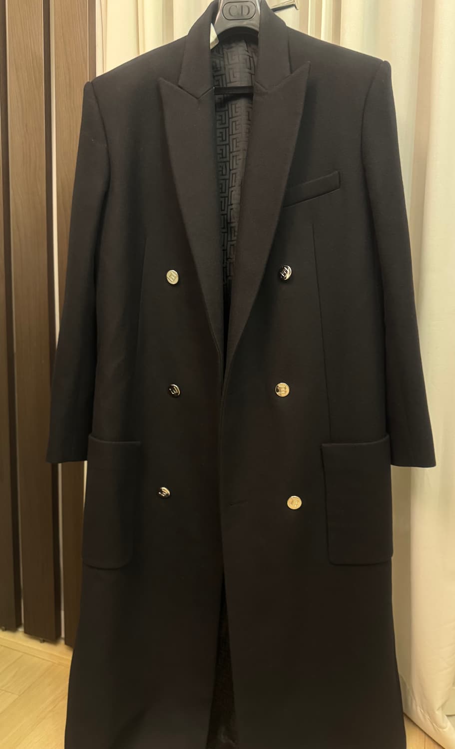 balmain 발망 남성 더블 브레스드 오버핏 버진울 코트 상품이미지2