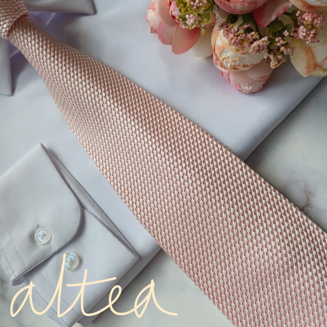 ALTEA 알테아 핑크 직조 패턴 넥타이 9.5cm A+등급 E1079
 상품이미지2