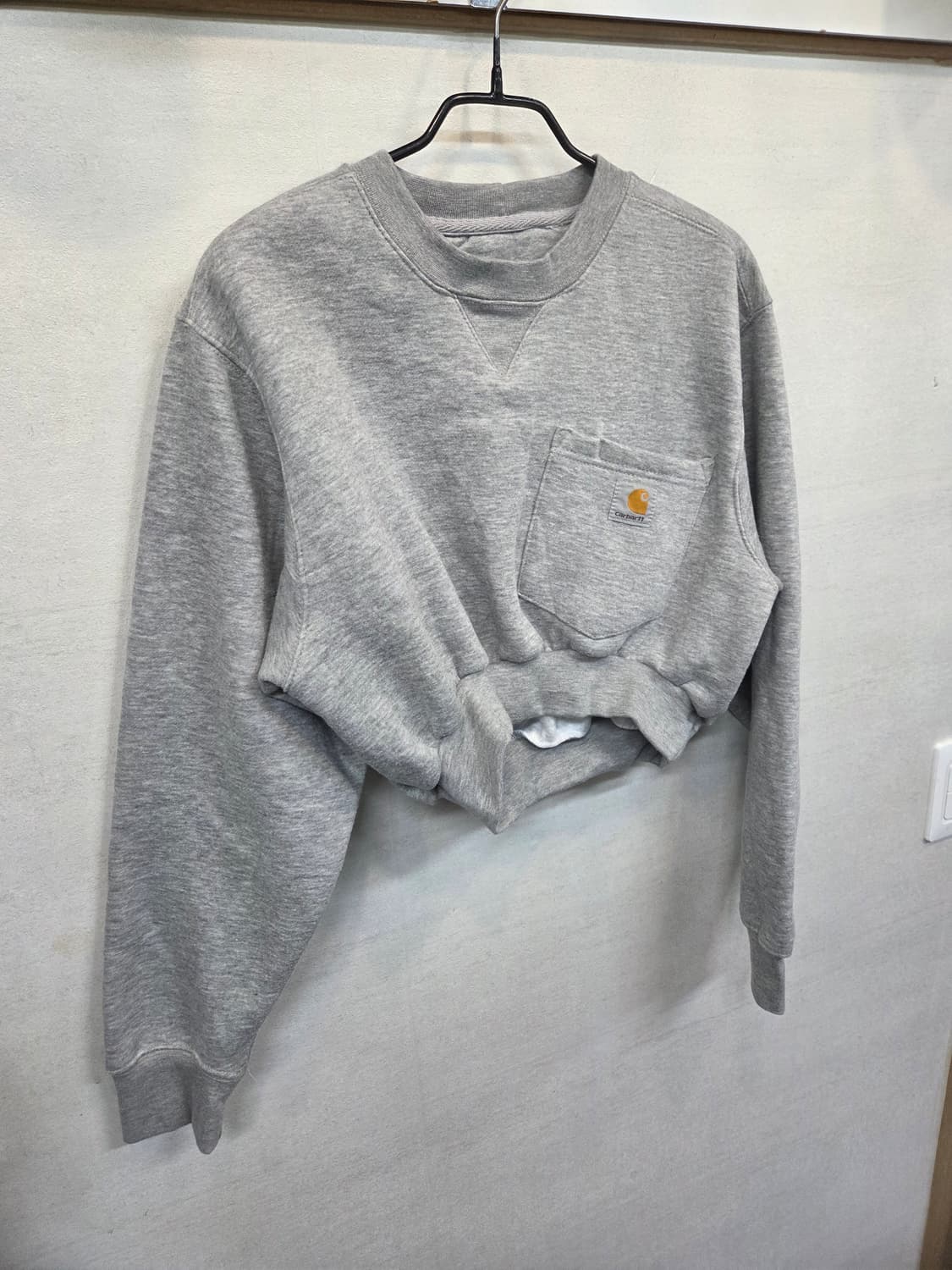 칼하트 커스텀 기모 크롭 포켓 맨투맨 L 상품이미지5