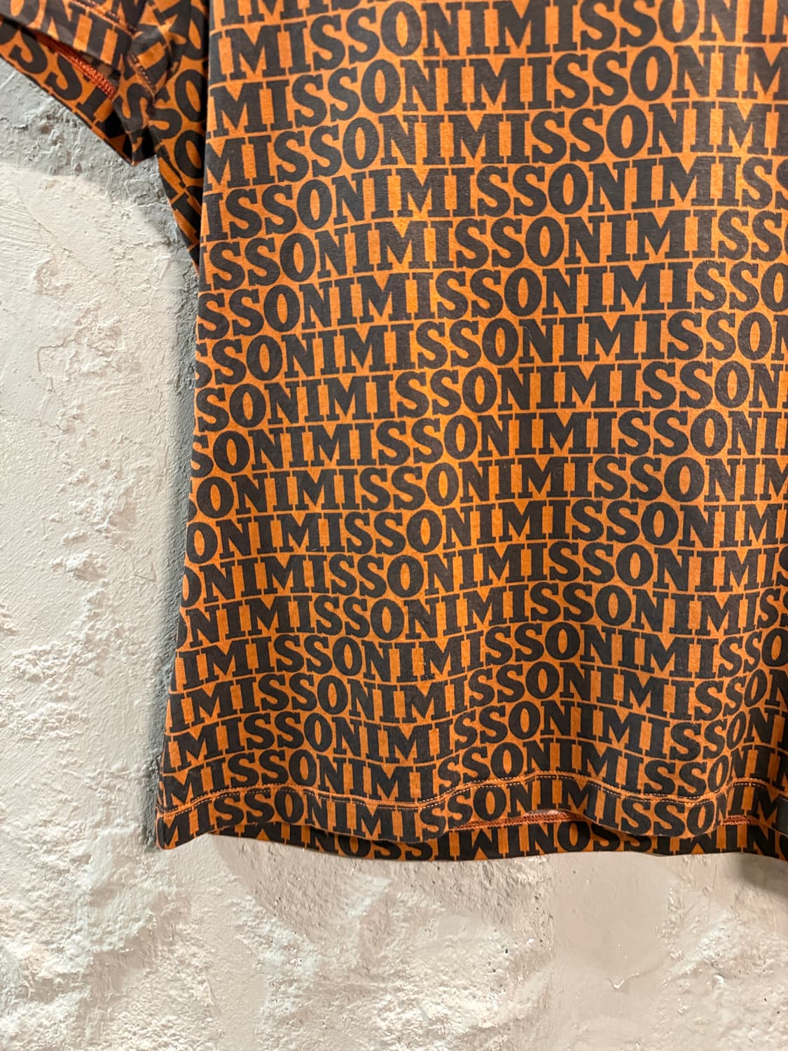 미쏘니 올오버 로고 패턴 반팔 티셔츠 브라운 M 상품이미지3