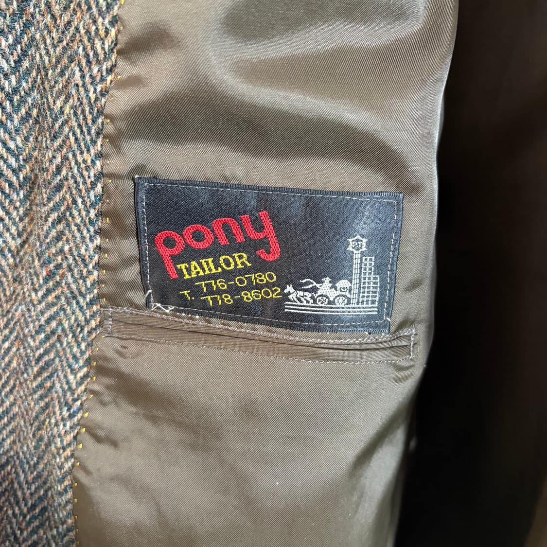 해리스트 트위드 헤링본 브라운 울자켓(Free) 상품이미지5