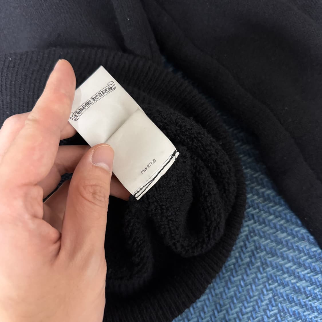 [L]크롬하츠 캐시미어 레터링 후드집업 블랙 상품이미지10