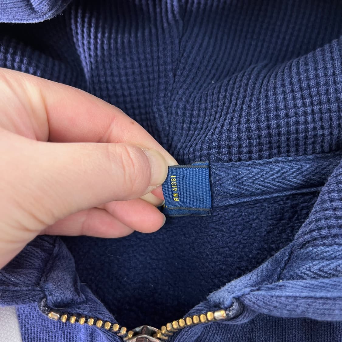 95 폴로랄프로렌 와플 블루 후드집업 상품이미지5