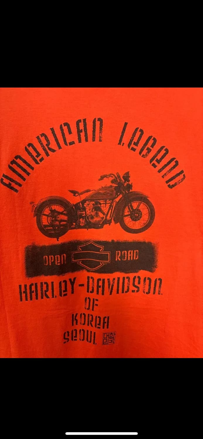 할리데이비슨 스컬 그래픽 오렌지 반팔 H1905 상품이미지6